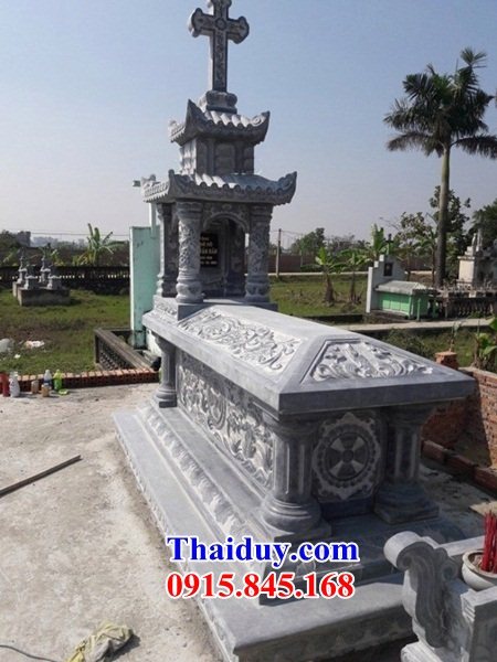 32 Mộ lăng mồ mả công giáo đạo thiên chúa bằng đá tự nhiên nguyên khối đẹp bán tại Khánh Hòa