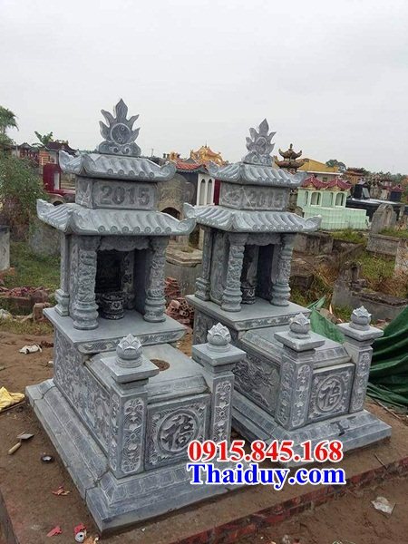 32 Mộ mồ mả ông bà bố mẹ gia đình dòng họ hai mái bằng đá ninh bình đẹp bán tại Hà Giang
