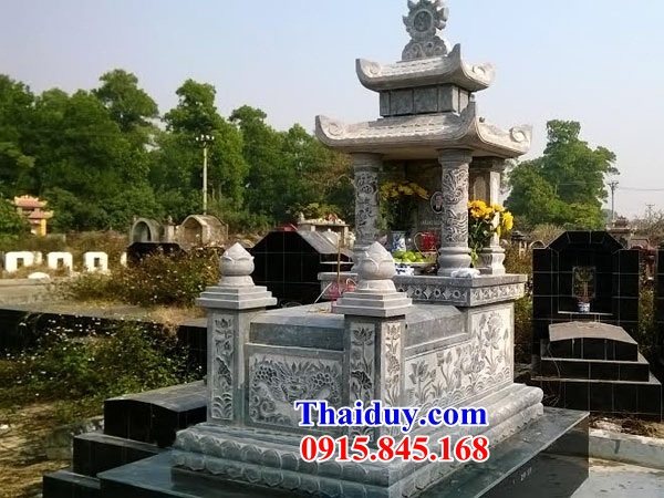 32 Mộ mồ mả ông bà bố mẹ gia đình dòng họ hai mái bằng đá tự nhiên nguyên khối đẹp bán tại Hà Giang