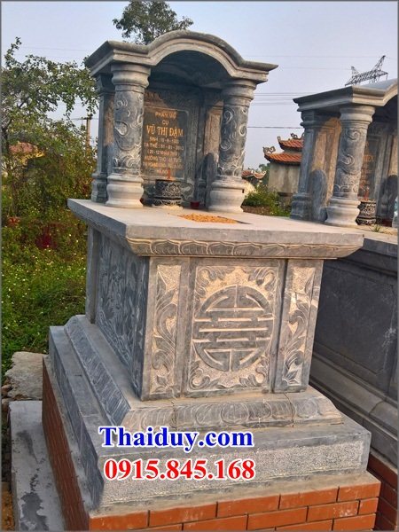 34 Mẫu mộ mồ mả đá xanh một mái cất giữ để đựng hũ tro hài cốt gia đình dòng họ ông bà bố mẹ đẹp bán tại Đồng Nai
