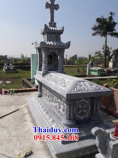 34 Mộ lăng mồ mả công giáo đạo thiên chúa bằng đá đẹp bán tại Bình Thuận