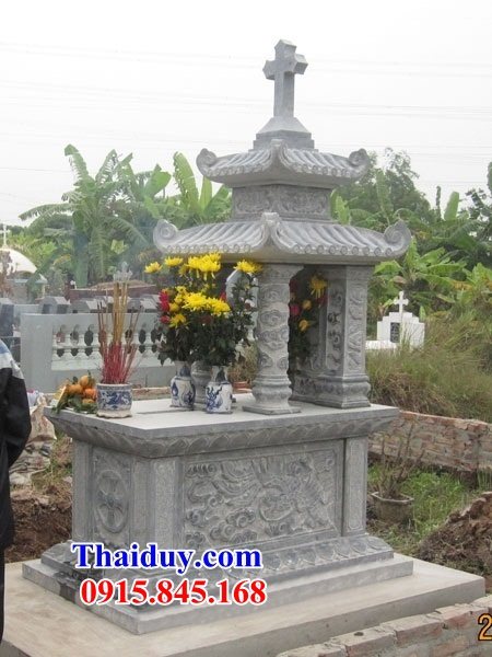 35 Mộ lăng mồ mả công giáo đạo thiên chúa bằng đá ninh bình đẹp bán tại Kon Tum