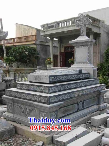 35 Mộ lăng mồ mả công giáo đạo thiên chúa bằng đá thanh hóa đẹp bán tại Kon Tum