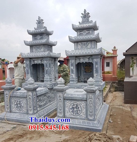 35 Mộ mồ mả đá thanh hóa ba mái giữ cất để đựng hũ hộp tro hài cốt ông bà bố mẹ má ba đẹp bán tại Bình Phước