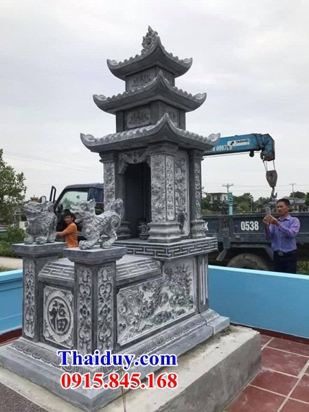 35 Mộ mồ mả đá tự nhiên nguyên khối ba mái giữ cất để đựng hũ hộp tro hài cốt ông bà bố mẹ má ba đẹp bán tại Bình Phước