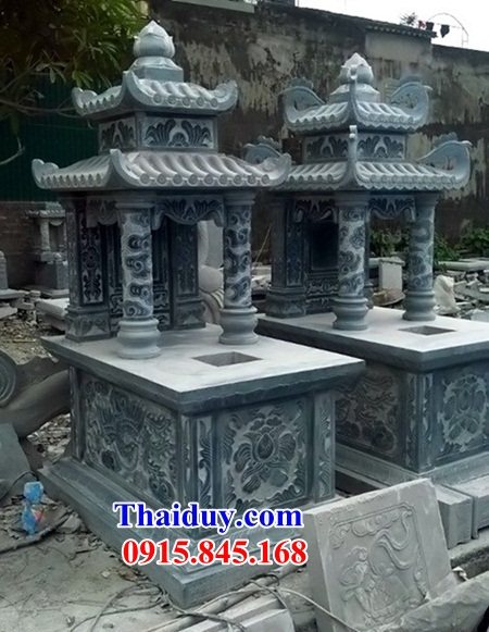 35 Mộ mồ mả gia đình dòng họ ông bà bố mẹ hai mái bằng đá thanh hóa đẹp bán tại Lai Châu