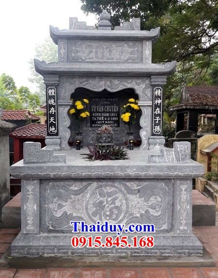 36 Mộ mồ mả bố mẹ ông bà gia đình dòng họ hai mái bằng đá thanh hóa đẹp bán tại Thanh Hóa