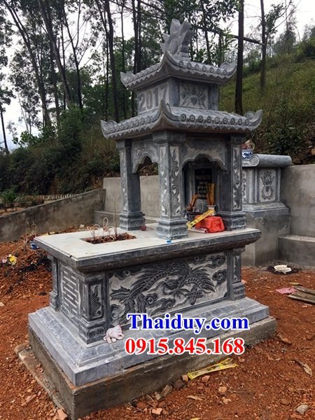 37 Mộ mồ mả bố mẹ ông bà gia đình dòng họ hai mái bằng đá xanh đẹp bán tại Nghệ An
