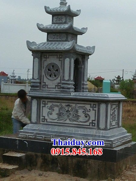 38 Mộ mồ mả đá thanh hóa ba mái cất giữ đựng để hũ hộp hũ tro hài cốt gia đình dòng họ ông bà bố mẹ ba má đẹp bán tại An Giang