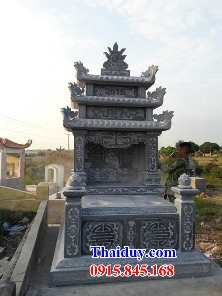 38 Mộ mồ mả đôi hai ba ngôi liền nhau cất giữ để đựng hũ tro hài cốt gia đình dòng họ ông bà bố mẹ ba má bằng đá xanh đẹp bán tại Kiên Giang