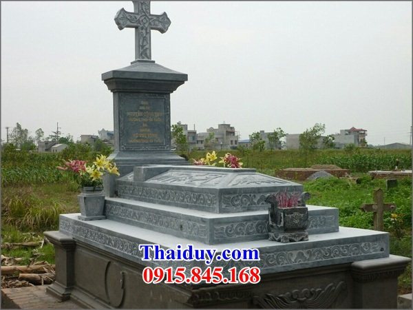 39 Mộ lăng mồ mả công giáo đạo thiên chúa bằng đá xanh đẹp bán tại Lâm Đồng