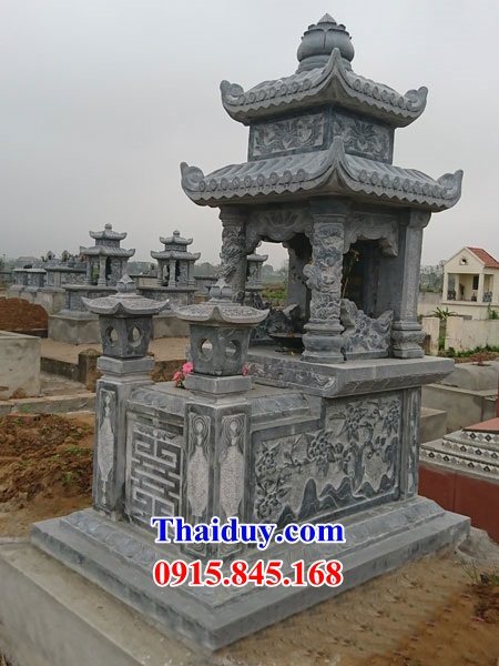 40 Mộ mồ mả gia đình dòng họ ông bà bố mẹ hai mái bằng đá ninh bình đẹp bán tại Quảng Trị