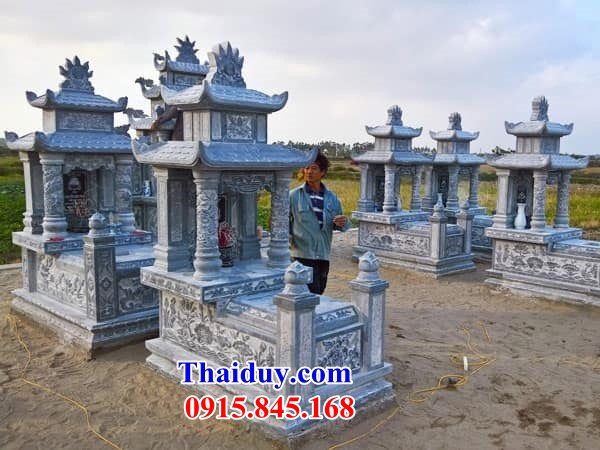 41 Mộ mả mồ gia đình dòng họ ông bà bố mẹ hai mái bằng đá xanh đẹp bán tại Thừa Thiên Huế