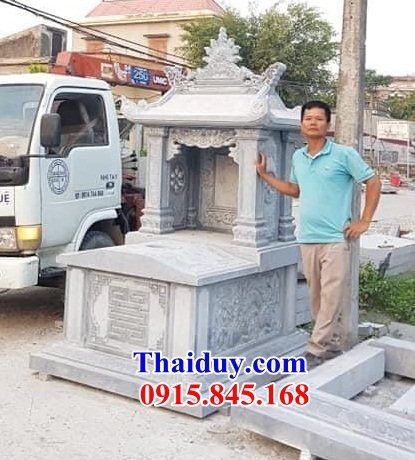 42 Mộ mồ mả đá ninh bìnhi một mái cất giữ để đựng hũ tro hài cốt gia đình dòng họ ông bà bố mẹ ba má đẹp bán tại Kiên Giang