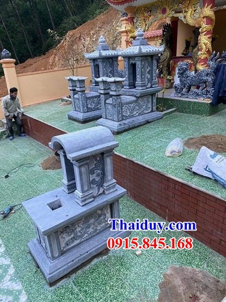 42 Mộ mồ mả đá thanh hóa một mái cất giữ để đựng hũ tro hài cốt gia đình dòng họ ông bà bố mẹ ba má đẹp bán tại Kiên Giang