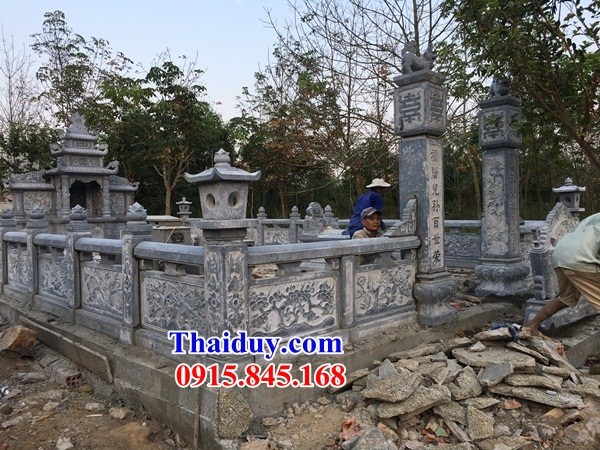 42 mẫu khu lăng mộ dòng họ gia tộc bằng đá Ninh Bình chạm khắc hoa văn tinh xảo