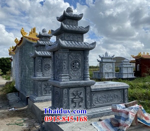 45 Mộ mồ mả đá ba mái cất giữ đựng để hũ tro hài cốt gia đình ông bà bố mẹ ba má đẹp bán tại Kiên Giang