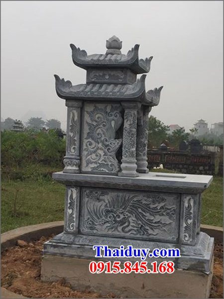 45 Mộ mồ mả ông bà bố mẹ gia đình dòng họ hai mái bằng đá tự nhiên nguyên khối bán tại Bình Định