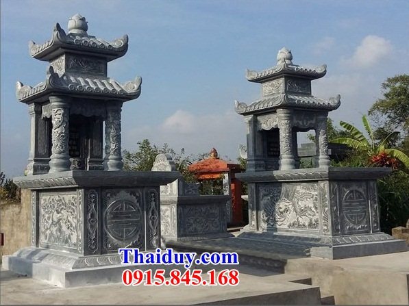 46 Mộ mồ mả ông bà bố mẹ gia đình dòng họ hai mái bằng đá ninh bình đẹp bán tại Phú Yên