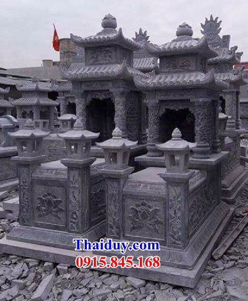 49 Mộ mồ mả hai mái bằng đá cất giữ để đựng hũ hộp tro hài cốt gia đình dòng họ ông bà bán tại Bình Thuận