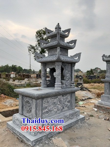 49 Mộ mồ mả hai mái bằng đá xanh cất giữ để đựng hũ hộp tro hài cốt gia đình dòng họ ông bà bán tại Bình Thuận