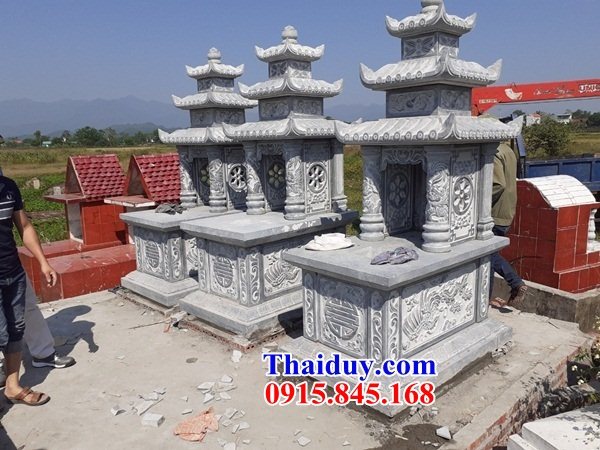 51 Mộ mồ mả đá xanh ba mái cất giữ để đựng hũ hộp tro hài cốt đẹp bán tại Cao Bằng