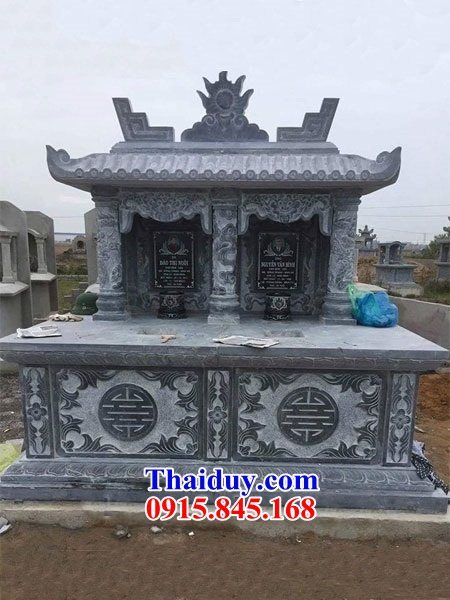 52 Mộ mồ mả đôi bằng đá thanh hóa đẹp cất giữ để hũ hộp tro hài cốt gia đình dòng họ ông bà bố mẹ ba má hai ba ngôi liền nhau bán tại Lâm Đồng