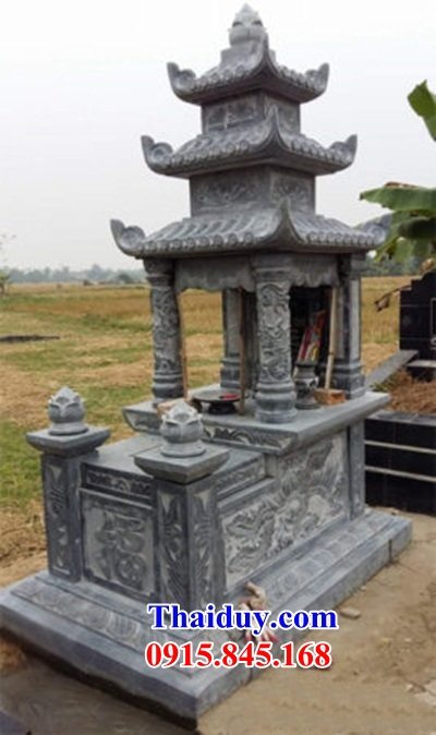 53 Mộ mồ mả đá xanh ba mái khu nghĩa trang dòng họ gia đình dòng tộc bố mẹ đẹp bán tại Ninh Bình