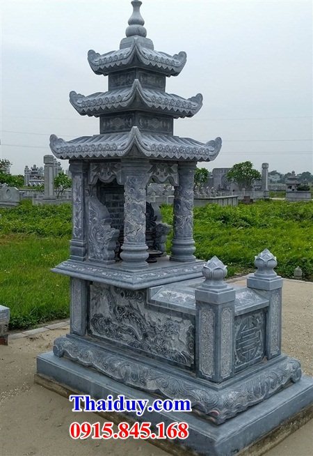 59 Mộ mồ mả đá ba mái gia đình ông bà bố mẹ đẹp bán tại Hưng Yên