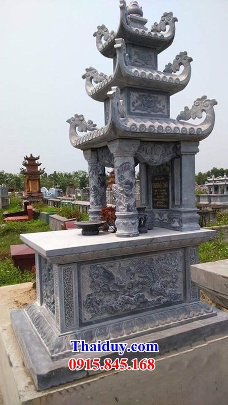 59 Mộ mồ mả đá thanh hóa ba mái gia đình ông bà bố mẹ đẹp bán tại Hưng Yên