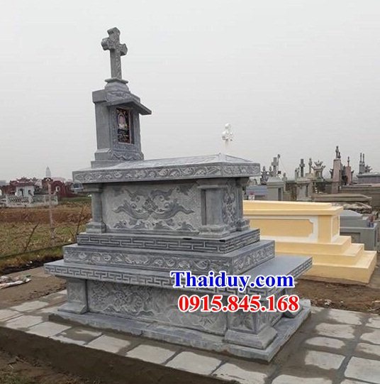 61 Mộ mồ mả cất giữ để hũ tro hài cốt gia đình dòng họ công giáo đạo thiên chúa bằng đá bán tại Bà Rịa Vũng Tàu