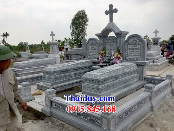61 Mộ mồ mả cất giữ để hũ tro hài cốt gia đình dòng họ công giáo đạo thiên chúa bằng đá thanh hóa bán tại Bà Rịa Vũng Tàu