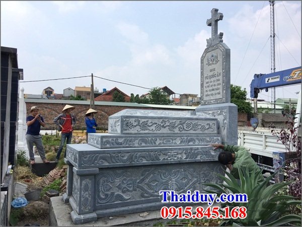 62 Mộ lăng mồ mả cất giữ để hũ tro hài cốt công giáo đạo thiên chúa bằng đá ninh bình đẹp bán tại Hà Nội