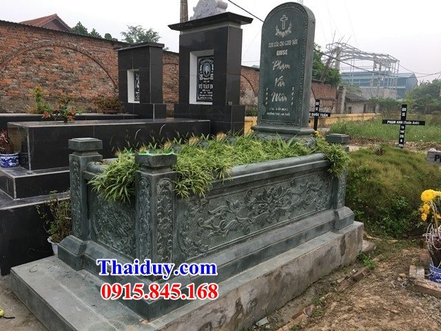63 Mộ lăng mồ mả gia đình dòng họ bố mẹ công giáo đạo thiên chúa bằng đá đẹp bán tại Bắc Giang