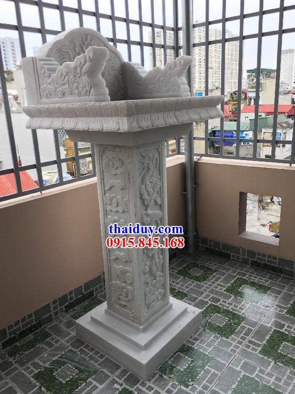 81 Cây hương miếu bàn thờ sơn thần linh thổ địa cửu trùng thiên ngoài trời bằng đá trắng đẹp bán tại Hà Nội