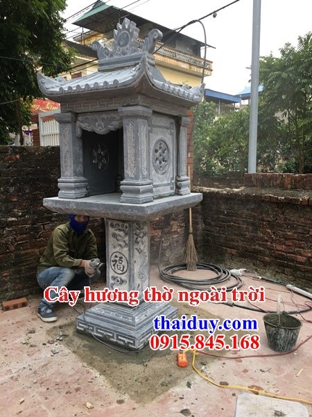 81 Cây hương miếu bàn thờ sơn thần linh thổ địa cửu trùng thiên ngoài trời bằng đá tự nhiên nguyên khối đẹp bán tại Hà Nội