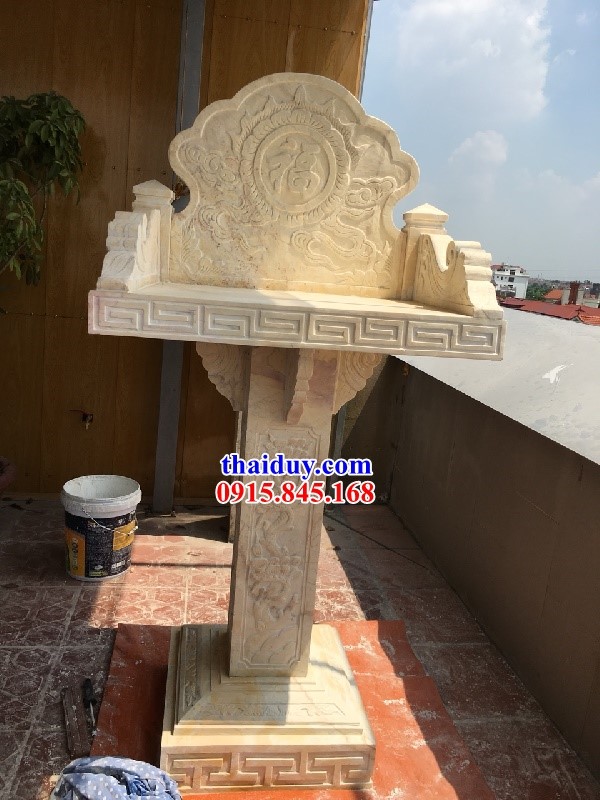 81 Cây hương miếu bàn thờ sơn thần linh thổ địa cửu trùng thiên ngoài trời bằng đá vàng đẹp bán tại Hà Nội
