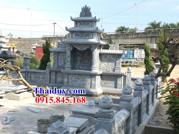 Củng thờ chung khu lăng mộ gia đình bằng đá mỹ nghệ Ninh Bình đẹp