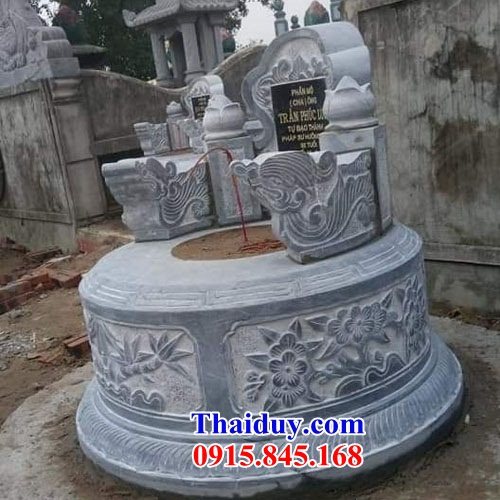 Hình ảnh lăng mộ hình tròn bằng đá chạm khắc hoa văn tinh xảo đẹp bán toàn quốc
