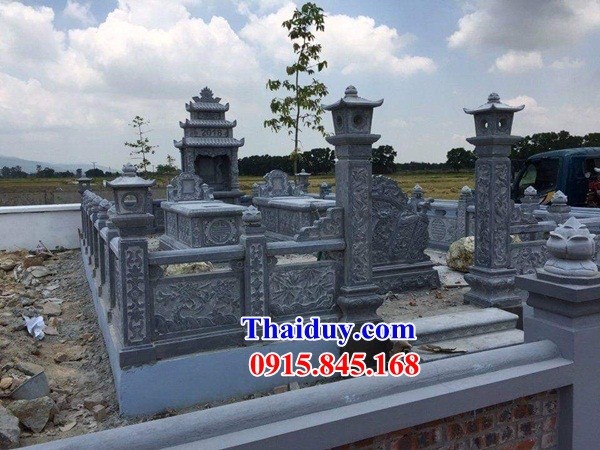 Khu nghĩa trang gia đình dòng họ bằng đá Ninh Bình chạm trổ tứ quý đẹp