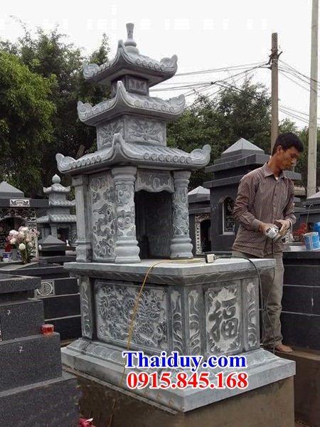 Kích thước mộ ba đao ba mái bằng đá điêu khắc rồng phượng đẹp chuẩn phong thủy