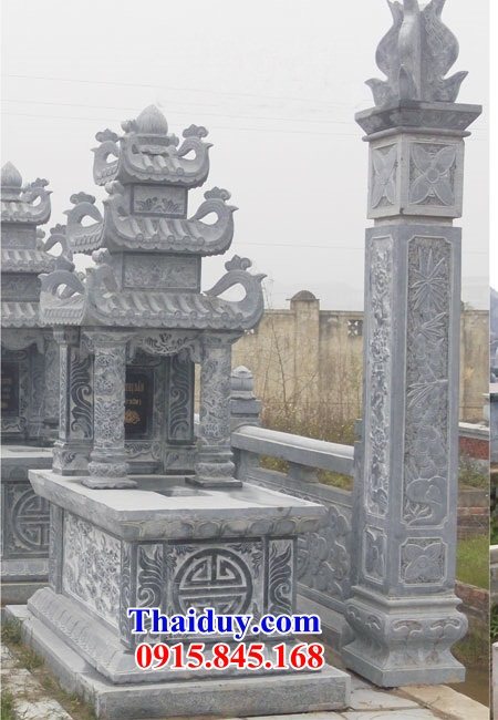 Lăng mộ đá xanh Thanh Hóa nguyên khối ba mái đẹp