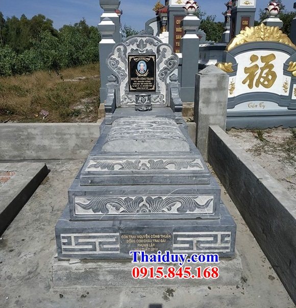 Lăng mộ đá xanh tự nhiên Ninh Bình cất tro cốt không mái