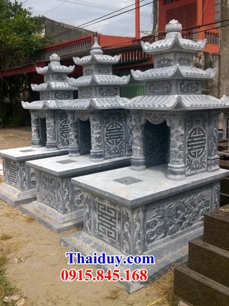 Mẫu mộ ba mái cất để tro cốt bằng đá nguyên khối