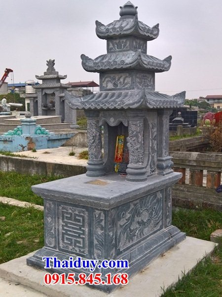 Mẫu mộ đá mỹ nghệ Ninh Bình ba mái cất để hũ tro hài cốt hỏa táng