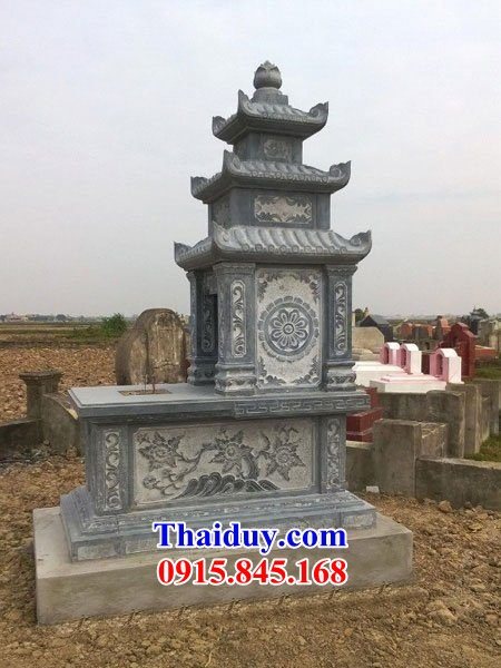 Mẫu mộ đá mỹ nghệ Ninh Bình ba mái chạm khắc hoa văn tỉ mỉ