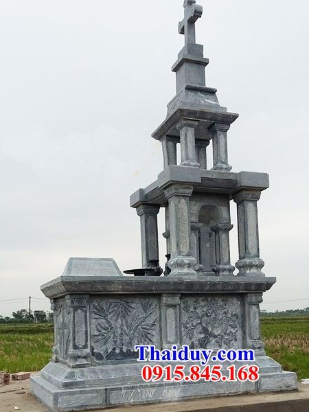 Mẫu mộ đạo công giáo thiên chúa bằng đá chạm trổ tứ quý đẹp