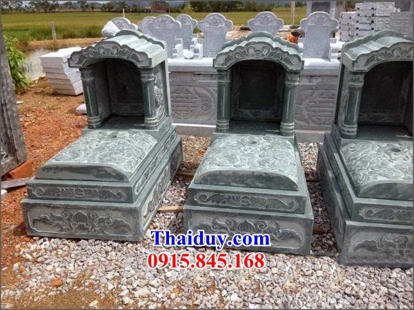 Mẫu mộ một mái bán sẵn bằng đá xanh Thanh Hóa giá rẻ