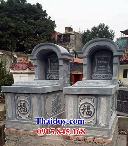 Mẫu mộ một mái bằng đá xanh Thanh Hóa cất để hũ tro hài cốt hỏa táng