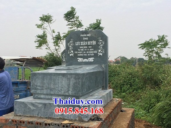 Mẫu mộ tam cấp bằng đá xanh tự nhiên Ninh Bình
